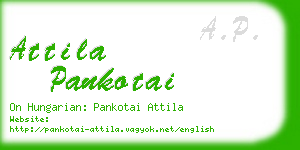 attila pankotai business card